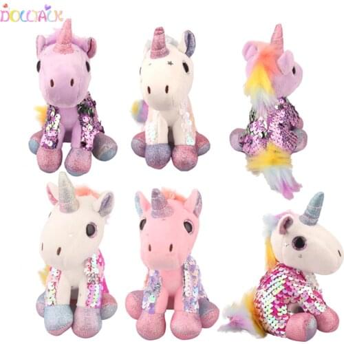 Multi-color Cute Sequins Unicorn Mini Toy Hand Made Shining Dolls For Girls Birthday And Holiday Festival Gifts Horse Toy