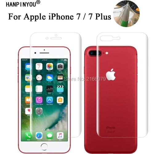 For Apple iPhone 7 4.7"/ 7 Plus 5.5" Soft TPU Front Back Full Cover Screen Protector Transparent Protective Film + Clean Tools