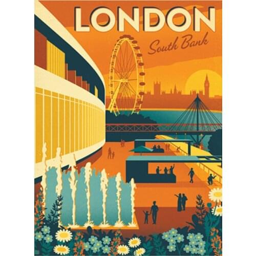 5D DIY Poured Glue Diamond Painting Kits Scalloped Egde New York London Full Drill Room Decor Art AB Drill Embroidery Mosaic