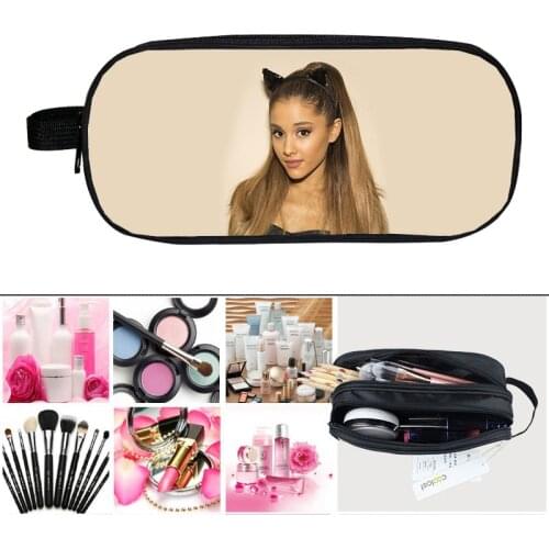 New Cosmetic Bag Case Mochila Ariana Grande Pencil Case Student Pencil Makeup Box 3d Print Double Zipper Gifts School Supplies