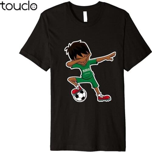 New Arrival Casual Men Clothing Camisetas Dabbing Soccerer Boy Jersey Shirt, Saudi Arabia Flag Footballer Fitness T-Shirts