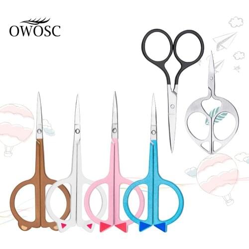 OWOSC 1PC Stainless Steel Eyebrow Scissor Eyelashes Nose Hair Remove Round Point Head Trimmer Personal Care Makeup Beauty Tools