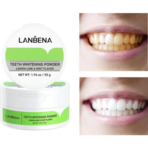 Teeth Brighten Whiten Powder Lemon Lime Thoroughly Clean Teeth Stain Mint-flavor Keep Breath Fresh Gentle Prevent Tooth Decay