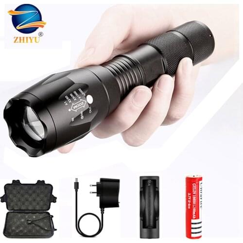 Mini Portable LED Flashlight Ultra Bright Waterproof Torch T6 Camping Light 5 Modes Zoomable Bicycle Light Use 18650 Battery