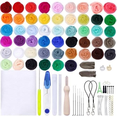 DIY Wool Felt Needle Poked Handle Wool Felting Tools Kitting Felting Package Handmade Pack Felting Fabric Materials set tool