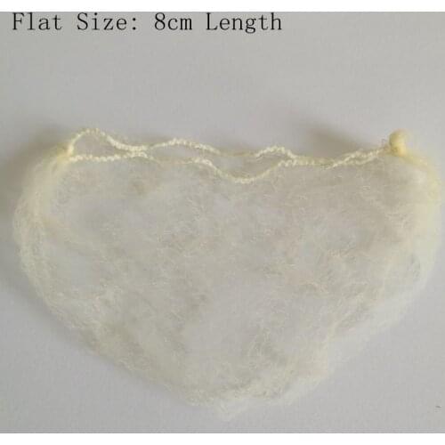 50pcs Beige Hair Bun Cover Net Small Size 5cm width 8cm Length Flat Size High Quality Invisible Hairnet