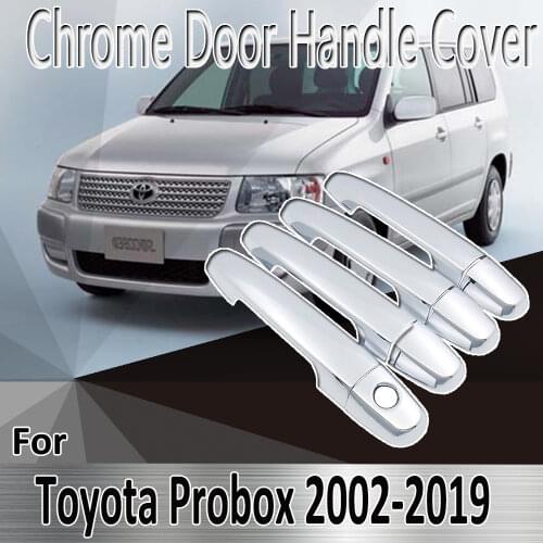 For Toyota Probox 2002~2019 2003 2006 2009 2010 Styling Stickers Decoration Chrome Door Handle Cover paint Refit Car Accessories