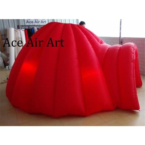 LED Customized red inflatable dome tent,toy igloo for children or family party