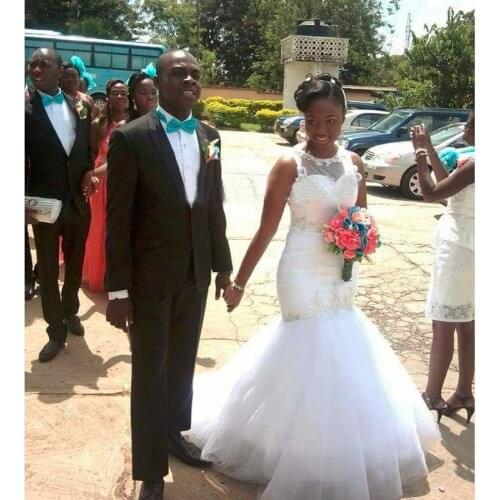 Vestidos de Novia Wedding Dress Elegant Appliques Lace Mermaid 2019 Sexy Sleeveless China Plus Size Bridal Gown Robe de Mariage