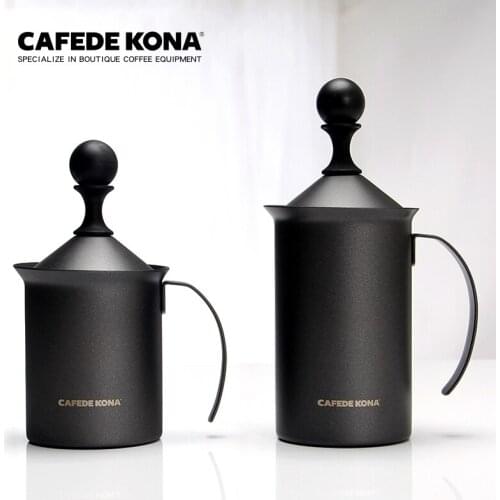 CAFEDE KONA Milk Frother Household Fancy Coffee Lahua Milk Foaming Cup Manual Milk Frother Milk Tank