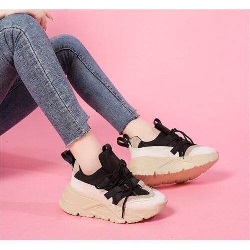 Platform Sneakers Women Shoes 2021 New Fashion Breathable Thick Bottom Designer Chunky Sneakers Women Sport Shoes Basket Femme