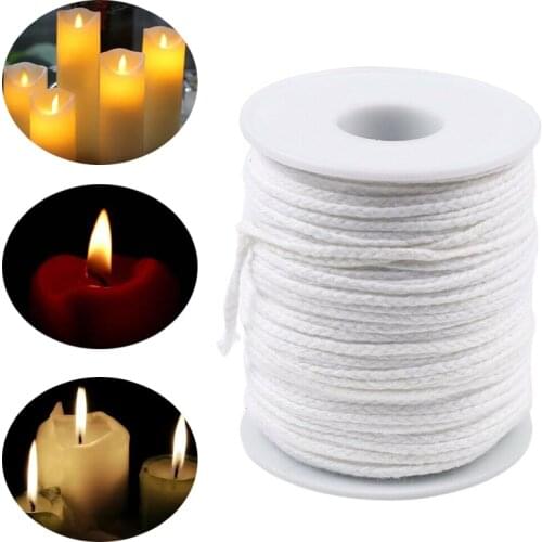 1 Pc 61m Candle Wick Roll Cotton Braided Candle Wick Core Spool Non-smoke DIY Oil Lamps Candles Supplies Candle Rope Spool