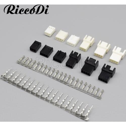10-50Sets 2510 2540 2.54 mm KF2510 KF2540 Male Female Housing Connector With Terminals 2.54mm Pitch Black White Color