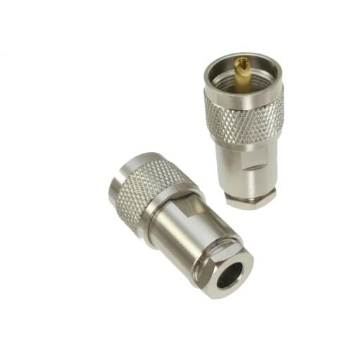 10pcs UHF PL259 male plug clamp RG5 RG6 5D-FB LMR300 cable RF Coaxial Connector