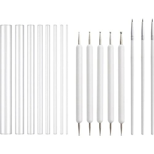 16pcs Mandala Dotting Pen Tools Set for Rock Painting Pottery Clay Modeling Embossing Art Supplies