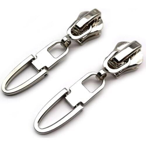 20pcs/lot, Silver Color Zipper Slider 5# 8# Movable Zipper Pull Fashion Clothes Handbag Shoes Accessories
