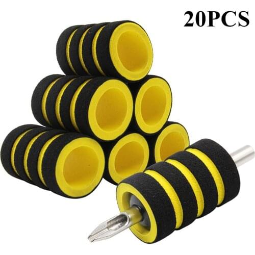 20Pcs Yellow Memory Foam Tattoo Grip Covers 22mm Tattoo Pen Cover Tattoo Machine Grip Handle Holder Cover Tattoo Accessories