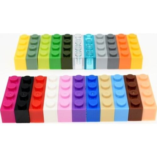 20pcs Diy Building Blocks Thick Figures Bricks 1x4 Dots Educational Creative Size Compatible With Brand Toys For Children 3010