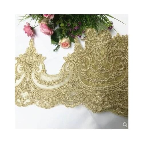 23CM European High-end Golden Car bone Embroidered Lace DIY Handmade Dress Dance Skirt Lace Accessories