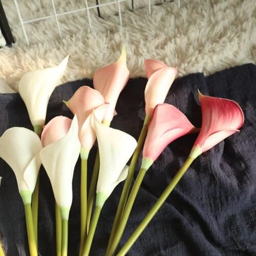 5 Pcs/Lot PU Artificial Flowers Calla Lily Bunch Fake Flower Bouquet Table Home Wedding Decoration Fall Decor Photography props