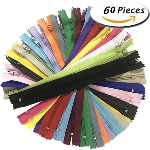 50pcs 7.5-100cm (3-40Inch) Nylon Coil Zippers Sewing Zippers for Tailor Sewing Crafts (20 Color )