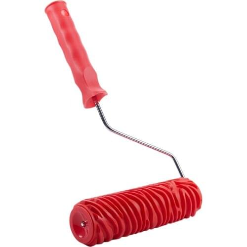 7Inch Embossed Zebra Stripe Painting Roller with Handle for Wall Decoration