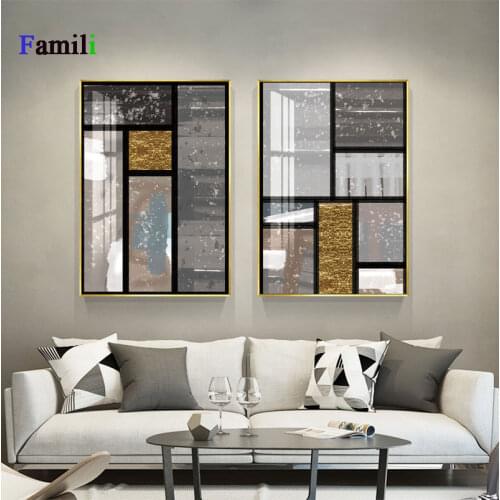 Abstract Geometric Scandinavian Canvas Paintings Nordic Posters Prints Gallery Wall Art Pictures for Living Room Home Decoration