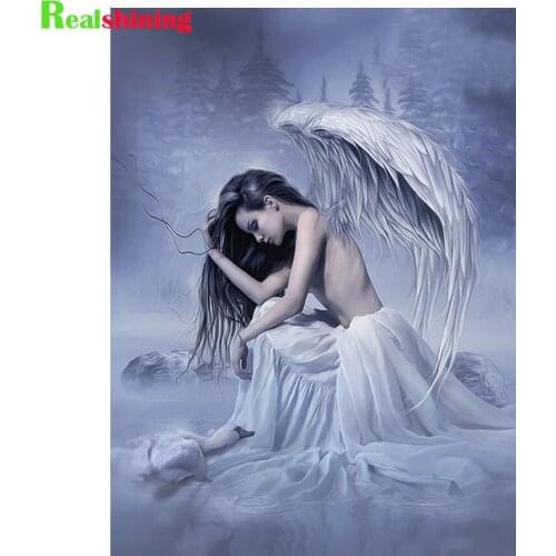 5D DIY Diamond Painting Angel Woman Sow Scene Diamond Embroidery Pictures Of Rhinestones Mosaic Handmade Gift Decoration N1590