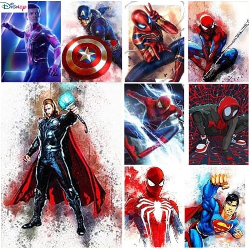 Disney 5D New Marvel Avengers Superhero Handmade Diamond Painting Cross Stitch Wall Art Anime Movie Captain America Handmade