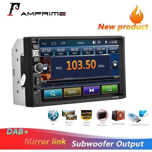 AMPrime 2 Din Car Radio Auto Car Video 7'' MP5 Digital Display Bluetooth Multimedia Player Autoradio Microphone With DAB Radio