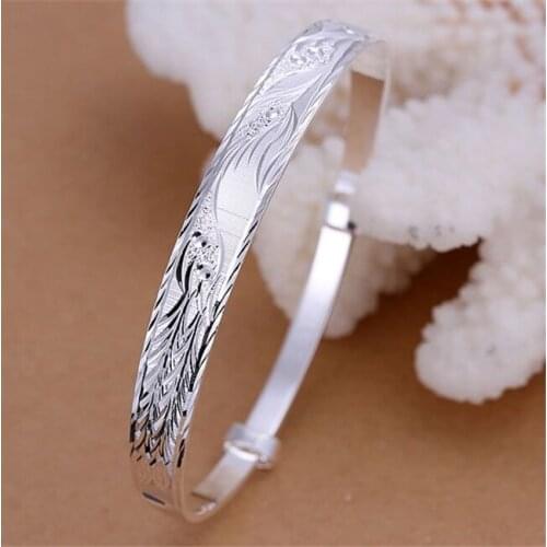 B055 Fashion Silver Color Charm Bangle Cuff Bracelet Bangles For Women Jewelry Gift Bangles Phoenix Bracelets /akpajbwa