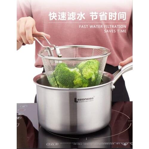 304 stainless steel big spoon deep fried mesh household fence cooking noodles leaking mesh ultra-fine filter fishing noodles