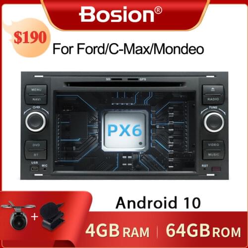 Bosion 2 din Android 10 Car GPS For Ford Mondeo S-max Focus C-MAX Galaxy Fiesta transit Fusion Connect kuga DVD Player 4GB 64GB