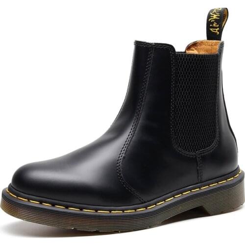 Xiaying Smile Chelsea boots womens couple Martin boots mens British Leather Boots Mens and womens casual shoes