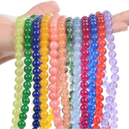 Natural Stone Beads Chalcedony Round Loose Beads For Jewelry Making Necklaces Finding Bracelets Earrings Strand 4-12 MM