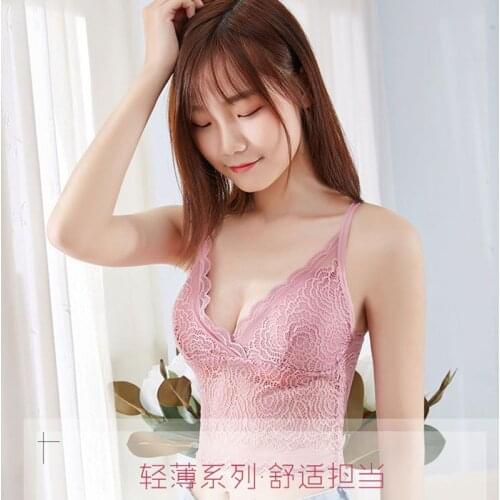 ROPALIA Sexy Women Lace Bras Top Cross Straps Beauty Back Padded Bra Lace Floral Push Up Tube Tops Intimates