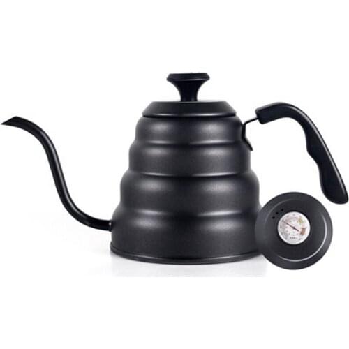 Coffee Kettle 1L Stainless Steel Pour over Coffee Pot Kettle Drip Kettle with Thermometer for Home Office Cafetera