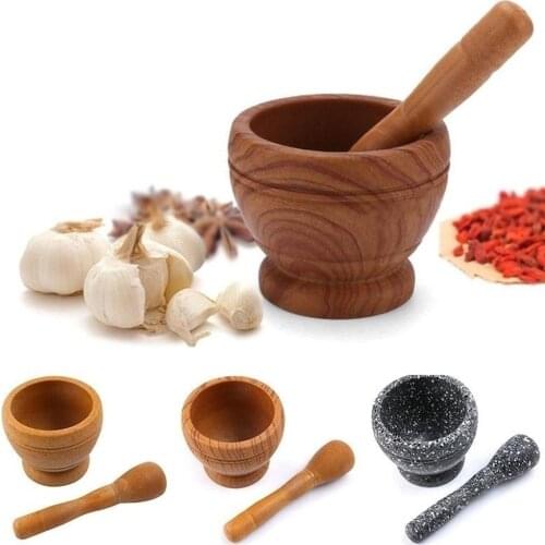 NEW Granite Grain Garlic Masher Resin White Granite Grinding Bowl Garlic Press Herb Pepper Mixing Pot Kitchen Tool