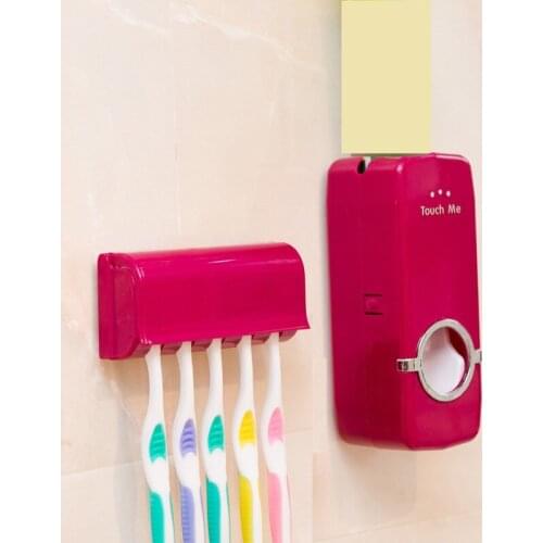 Toothbrush holder Automatic toothpaste Dispenser Holder toothbrush Wall Mount Rack Bathroom Tools Set Bathroom Accessories Set