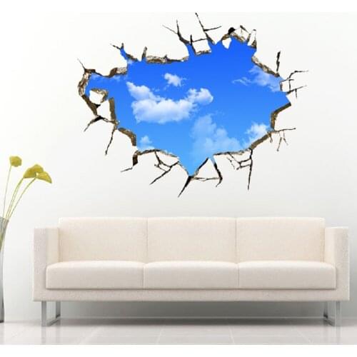 DIY Wall Sticker Blue Sky Vinyl Wall Decals Removable Stickers Mural for Living Room Bedroom Home Decor