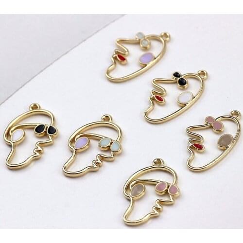 Diy jewelry making 40pcs/lot alloy drop oil cartoon Funny face avatar shape alloy floating locket charms for earring accessory