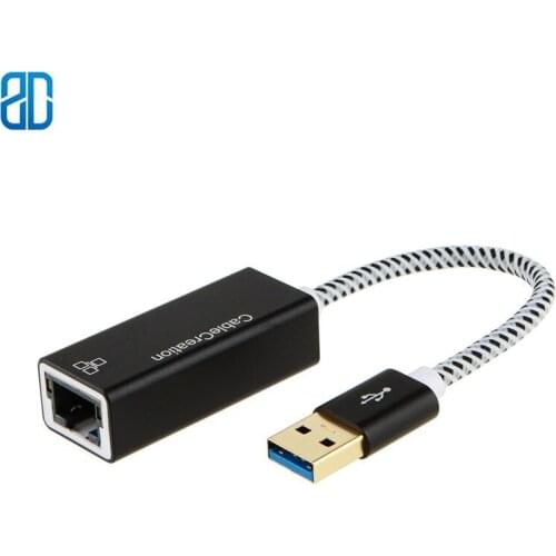 USB 3.0 Ethernet Adapter, USB to RJ45 1000Mbps Gigabit Network for Windows, Mac, macOS, Linux, Aluminum Black