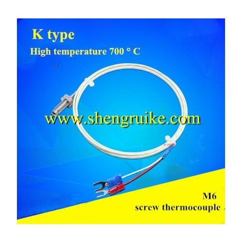 K type M6 screw thermocouple K type high temperature 700 temperature measuring line HH-K-24 thread temperature probe