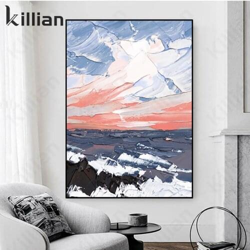 Abstract Landscape Painting Oil Painting Sea Landscape Wall Art Sunrise Valley Office Hotel Living Room Decoration Painting Art