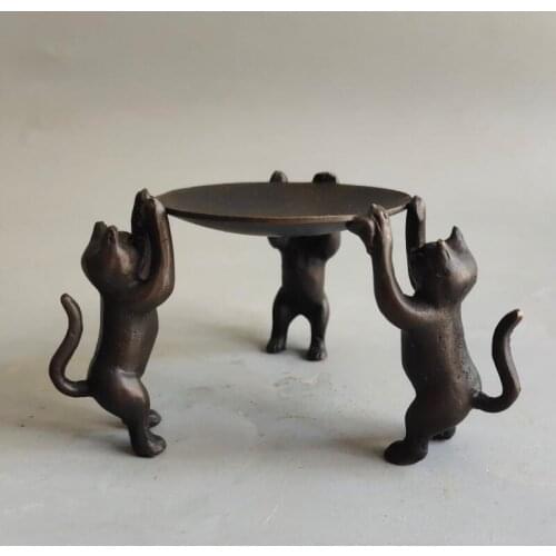 China brass archaize wax candlestick small crafts statue