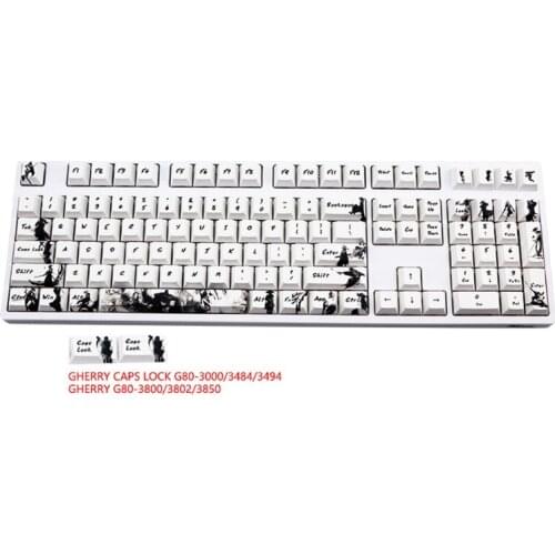 110 Keys Knight errant Keycap Ink Keycap 5-Surfaces Dye Sub OEM Profile ANIS Layout Augment Mechanical Keyboard Keycap