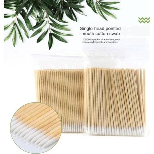 300pcs/bag Cotton Buds Swabs 7cm Long Wooden Handle Tattoo Makeup Microblade Cotton Swab Sticks Makeup Cotton Swabs