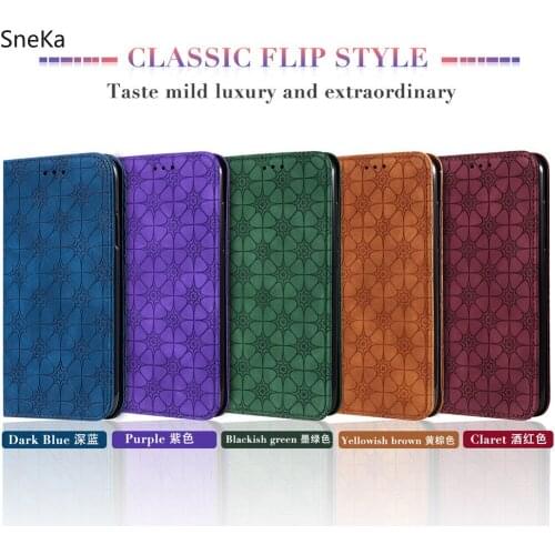 Leather Case for Moto E6S G8 Power Lite Cover Card Slot Full Protection Bracket New Flip Durable Embossed Floret Pattern Capa