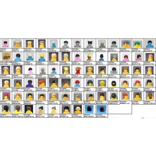 10pcs/lot MOC Bricks Male hairs for 4cm Mini Dolls Body Compatible with Major Brand Figures Building Blocks Toys