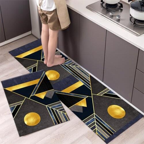 Fashionable Simple Nordic StyleWaterproof Kitchen Floor Mat Household Carpet Long Strip Door Mat Modern Home Decor